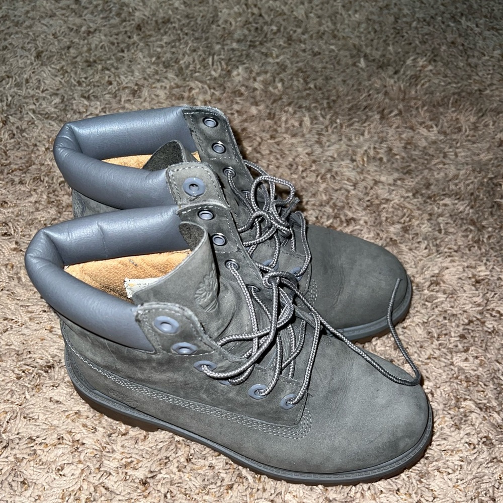 Grey timberland size 5